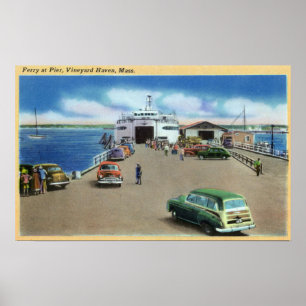 Ansicht der Fähre am Pier Poster