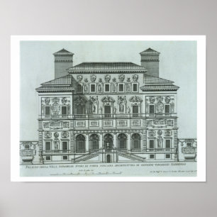 Ansicht der Fassade des Landhauses Borghese, Rom Poster