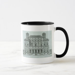Ansicht der Fassade des Landhauses Borghese, Rom Tasse