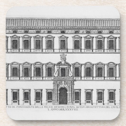 Ansicht der Fassade des Lateran Palastes, Rom, Co Getränkeuntersetzer (Vorderseite)