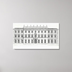 Ansicht der Fassade von Palazzo Chigi, Rom, Leinwanddruck