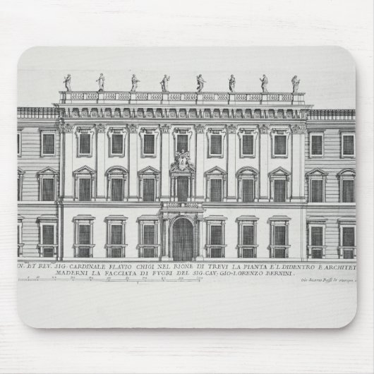 Ansicht der Fassade von Palazzo Chigi, Rom, Mousepad (Vorne)
