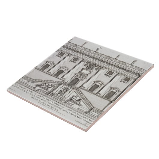 Ansicht der Fassade von Palazzo Senatorio im Fliese (Seite)