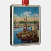 Ansicht der Fischerboote am Hafen Ornament Aus Metall (Rechts)