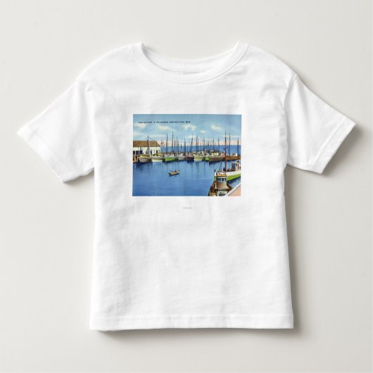 Ansicht der Fischereiflotte im Hafen Kleinkind T-shirt (Vorderseite)