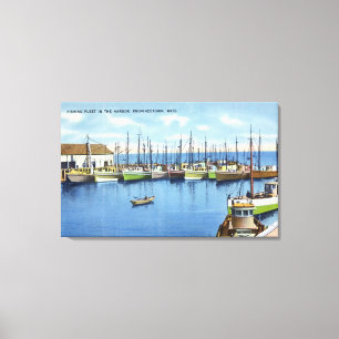 Ansicht der Fischereiflotte im Hafen Leinwanddruck