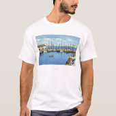 Ansicht der Fischereiflotte im Hafen T-Shirt (Vorderseite)