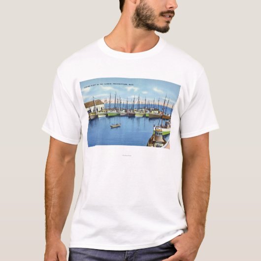 Ansicht der Fischereiflotte im Hafen T-Shirt (Vorderseite)