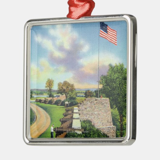 Ansicht der Flaggen-Bastion und der Südwand Ornament Aus Metall (Links)