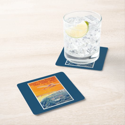 Ansicht der Floss-Flugzeuge im Luft-und Rechteckiger Pappuntersetzer (Vor Ort)