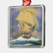 Ansicht der Fregatte-Konstitution, alter Ironsides Ornament Aus Metall (Links)