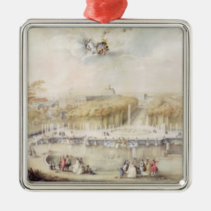 Ansicht der Gärten und des Chateaus von Versaille Ornament Aus Metall