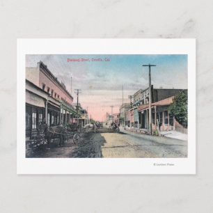 Ansicht der Geschäftsbereiche mit Pferdetransporte Postkarte