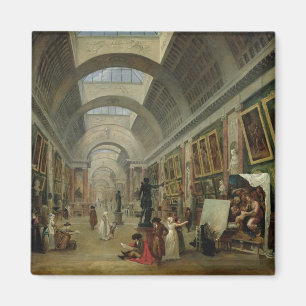 Ansicht der großartigen Galerie des Louvre, 1796 Magnet