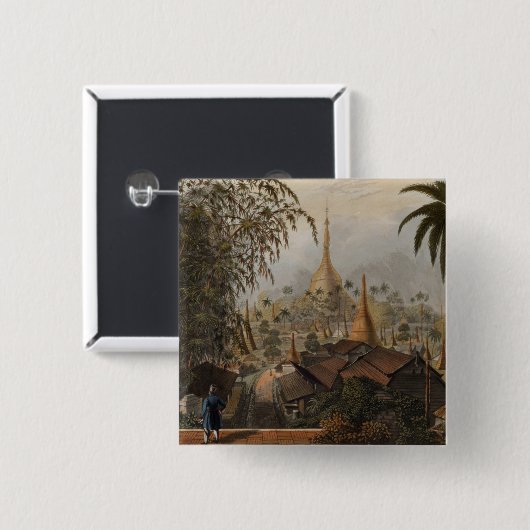 Ansicht der großen Dagon Pagode und des Button (Vorne & Hinten)