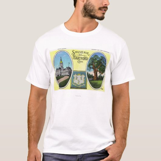 Ansicht der Hauptstadt Gbd und des Eichen-Baums T-Shirt (Vorderseite)