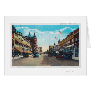 Ansicht der Hauptstraße mit Modell-t Ford-Autos