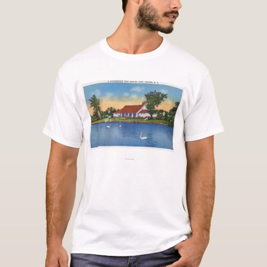 Ansicht der Hoopes Park-Schwäne auf dem See T-Shirt (Vorderseite)