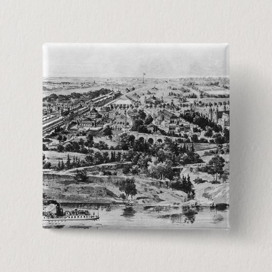 Ansicht der hundertjährigen Ausstellung Button (Vorderseite)