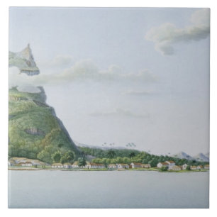 Ansicht der Insel von Bora Bora, 'vom Reise-Auto Fliese