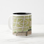 Ansicht der Jesuit-Uni im La Fleche, 1655 Zweifarbige Tasse (Vorderseite Links)