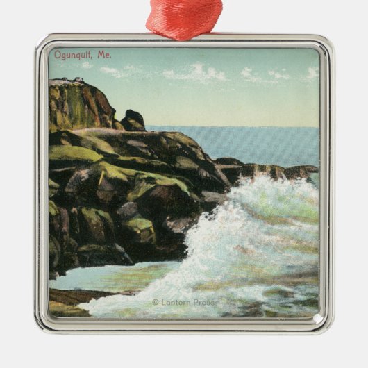 Ansicht der Kahlkopf-Klippe Silbernes Ornament (Vorne)