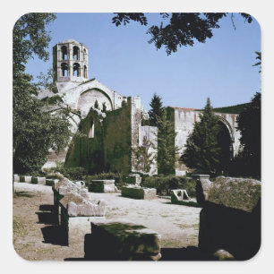 Ansicht der Kirche des Heiligen-Honoratus Quadratischer Aufkleber