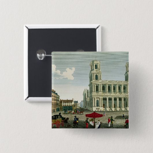 Ansicht der Kirche des Heiligen-Sulpice Button (Vorne & Hinten)