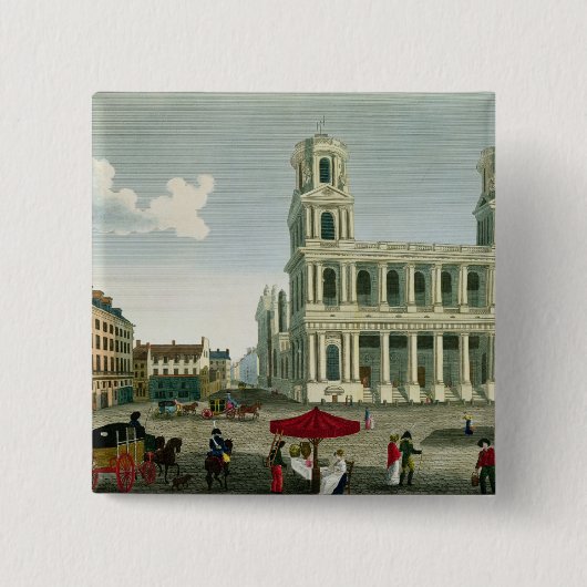 Ansicht der Kirche des Heiligen-Sulpice Button (Vorderseite)