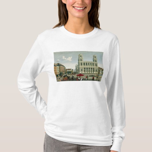 Ansicht der Kirche des Heiligen-Sulpice T-Shirt (Vorderseite)