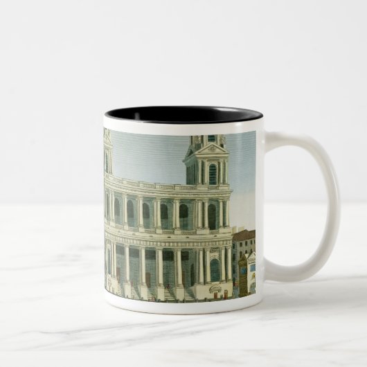 Ansicht der Kirche des Heiligen-Sulpice Zweifarbige Tasse (Rechts)