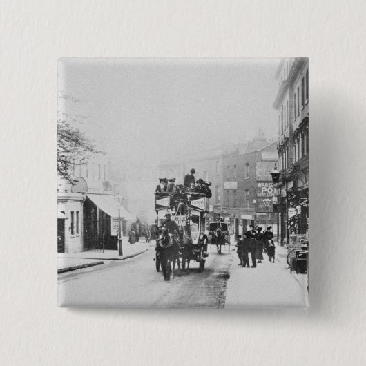 Ansicht der Kirchen-Straße, Kensington c.1906 Button (Vorderseite)