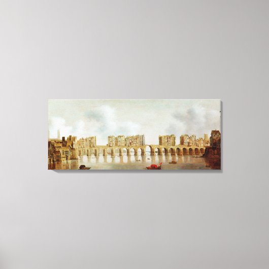 Ansicht der London Bridge, c.1632 (Öl auf Tafel) Leinwanddruck (Vorderseite)