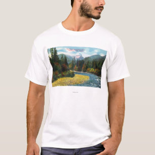 Ansicht der Löwen und des Capilano Flusses T-Shirt