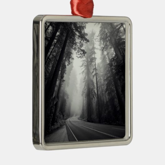 Ansicht der Mammutbaum-Bäume im Wald Ornament Aus Metall (Rechts)