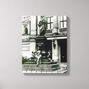 Ansicht der Mendelssohn Statue Leinwanddruck