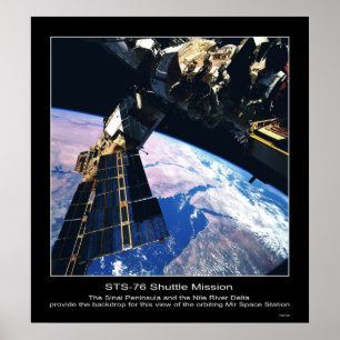 Ansicht der MIR-Raumstation über Sinai-Halbinsel Poster