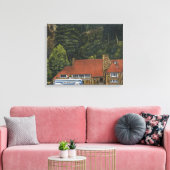 Ansicht der Multnomah Falls Lodge Leinwanddruck (Insitu (Wohnzimmer))