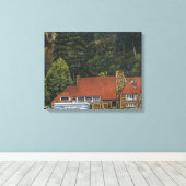Ansicht der Multnomah Falls Lodge Leinwanddruck (Insitu (Holzboden))