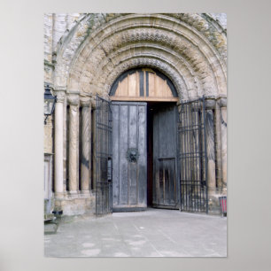 Ansicht der Nordtür von Durham-Kathedrale Poster