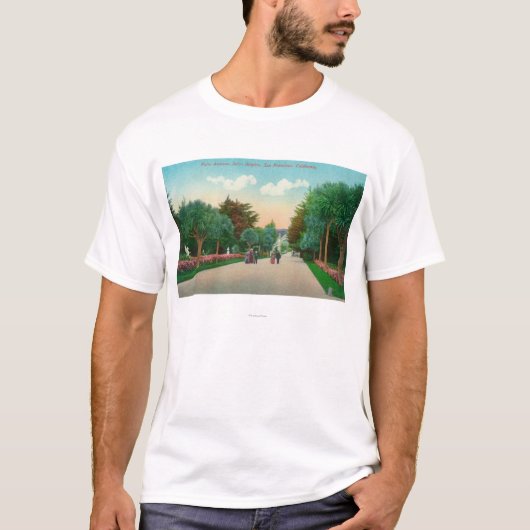 Ansicht der Palmen-Allee auf Sutro Höhen T-Shirt (Vorderseite)