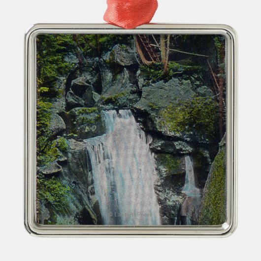 Ansicht der Paradies-Fälle Silbernes Ornament (Vorne)