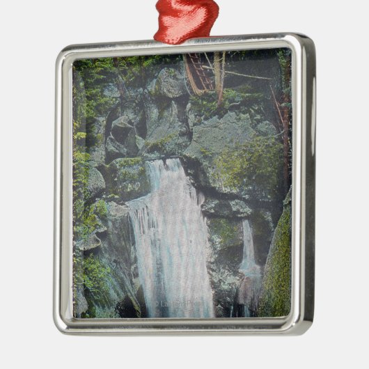 Ansicht der Paradies-Fälle Silbernes Ornament (Links)