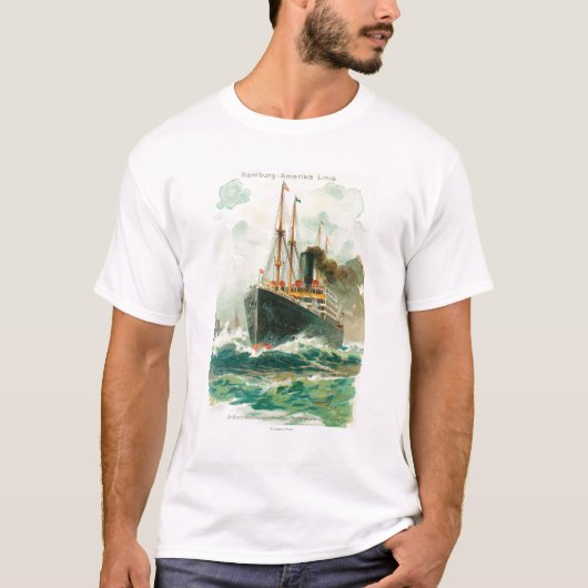 Ansicht der Patricia in Meer, Hamburg-Amerika T-Shirt (Vorderseite)
