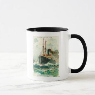 Ansicht der Patricia in Meer, Hamburg-Amerika Tasse