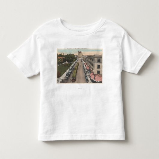 Ansicht der pazifischen Allee und Rathaus Kleinkind T-shirt (Vorderseite)