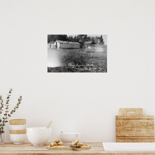 Ansicht der Pony-Express-Ställe Poster (Küche)