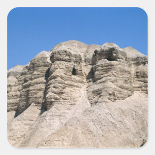 Ansicht der Qumran Höhlen Quadratischer Aufkleber