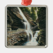 Ansicht der Regenbogen-Fälle Silbernes Ornament (Vorne)