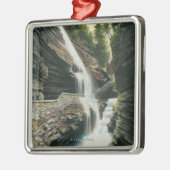 Ansicht der Regenbogen-Fälle Silbernes Ornament (Links)